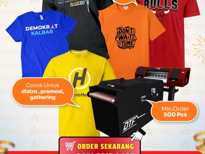 Paket Hemat Kaos + Sablon DTF Rp 25.000,- Aja