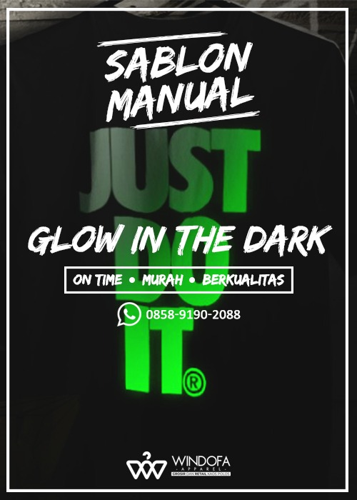 Jasa Sablon Kaos Manual Spesial GLOW IN THE DARK (GITD)