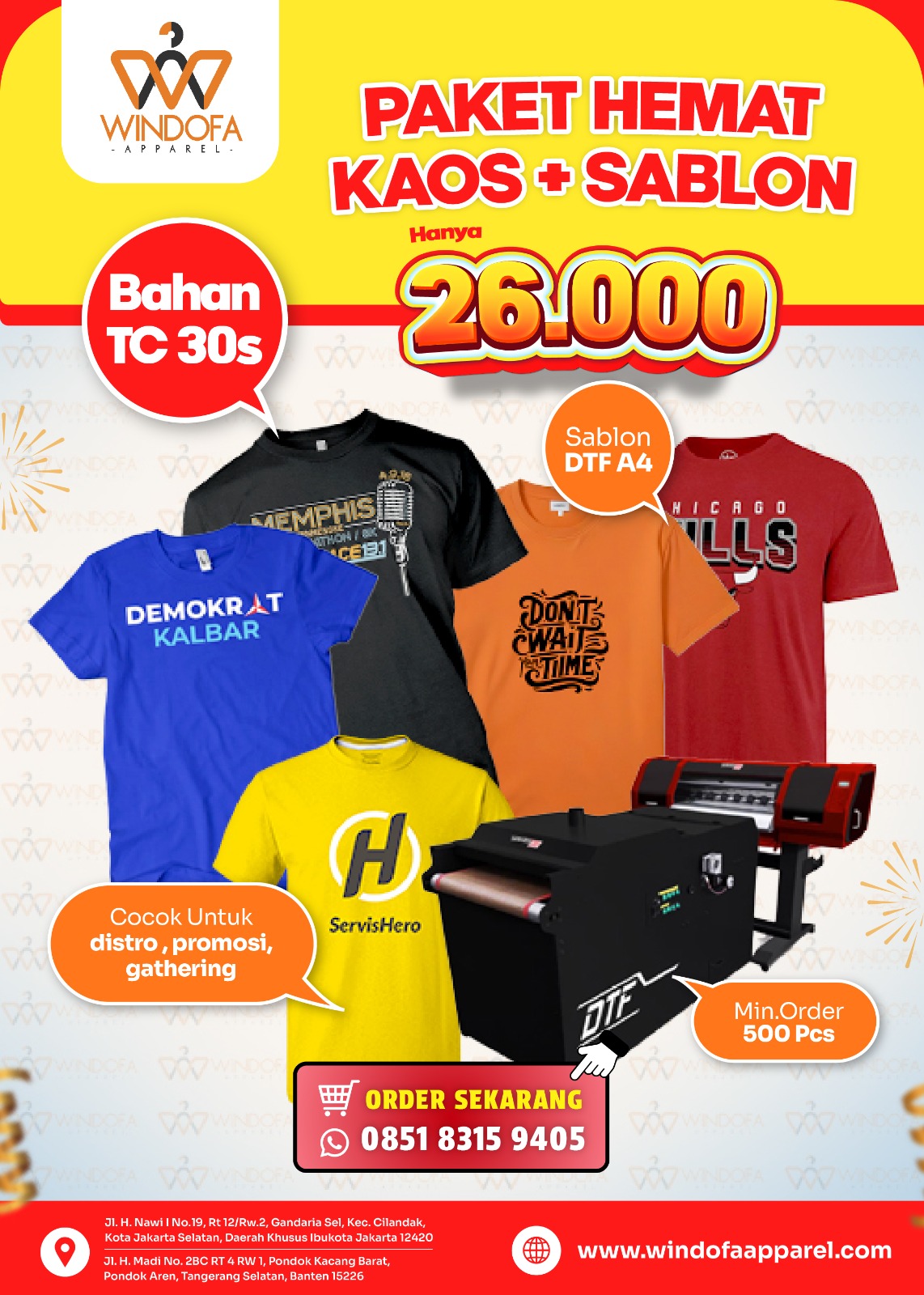 PAKET HEMAT KAOS + SABLON HANYA 26RIBU