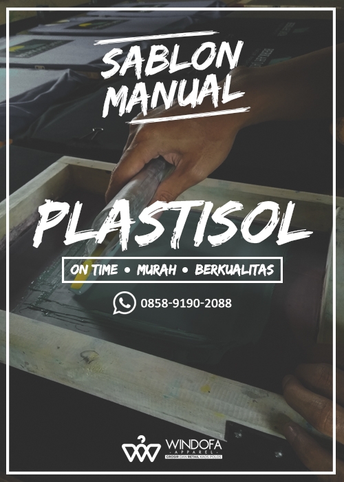 Jasa Sablon Kaos Manual PLASTISOL REGULAR