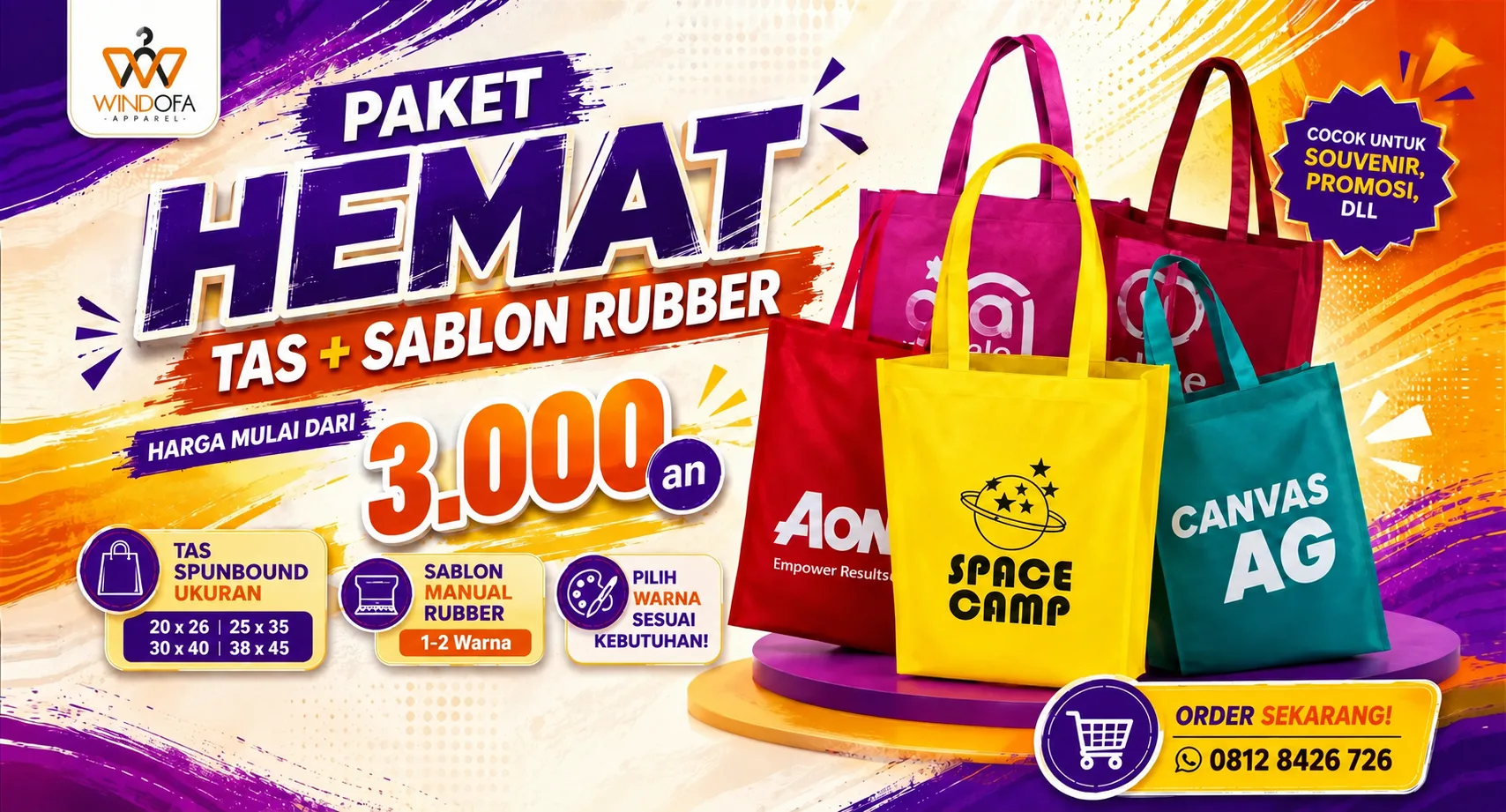 Paket Hemat Sablon Tas Spunbond