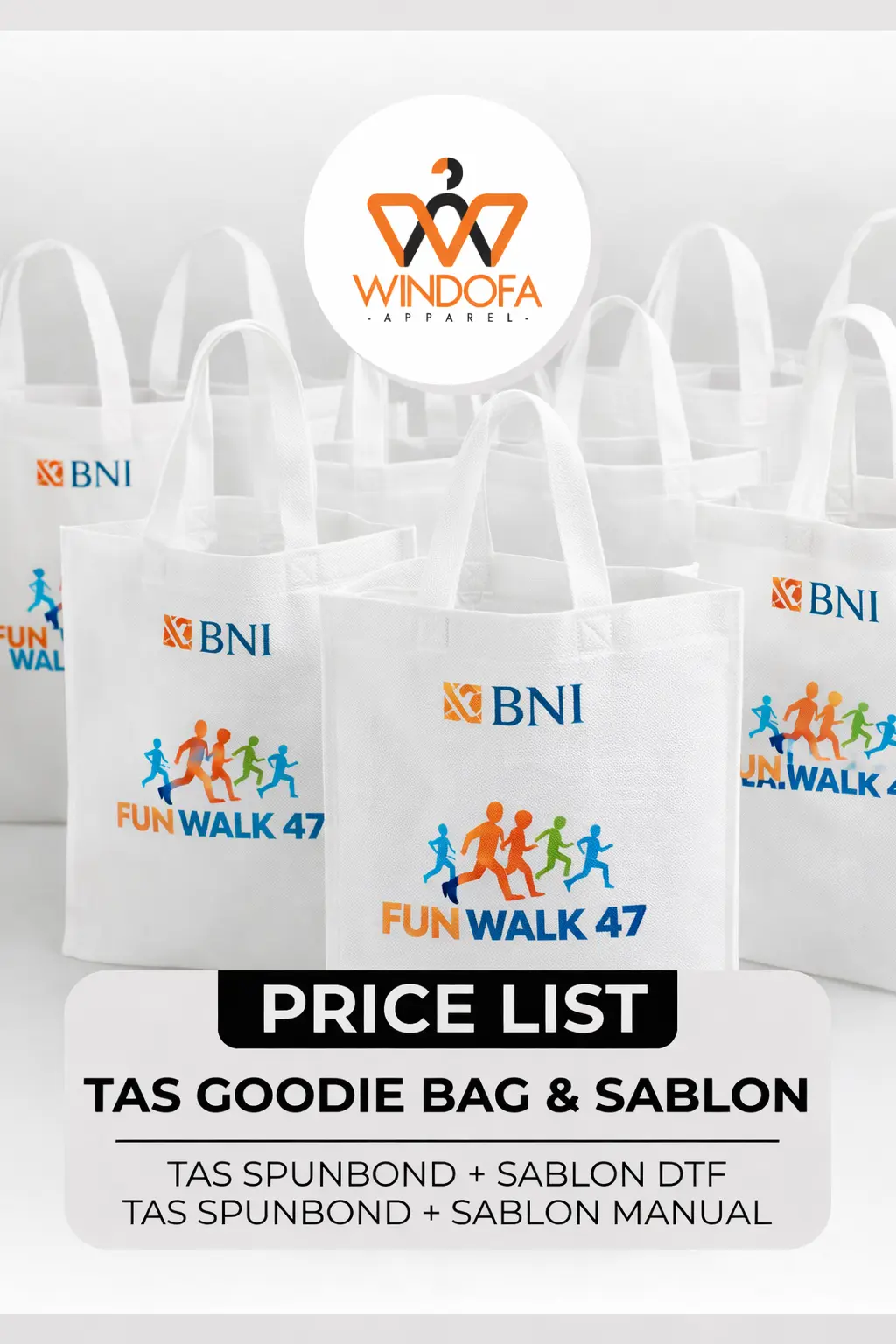 Pricelist Tas Goodie Bag Spunbond & Sablon
