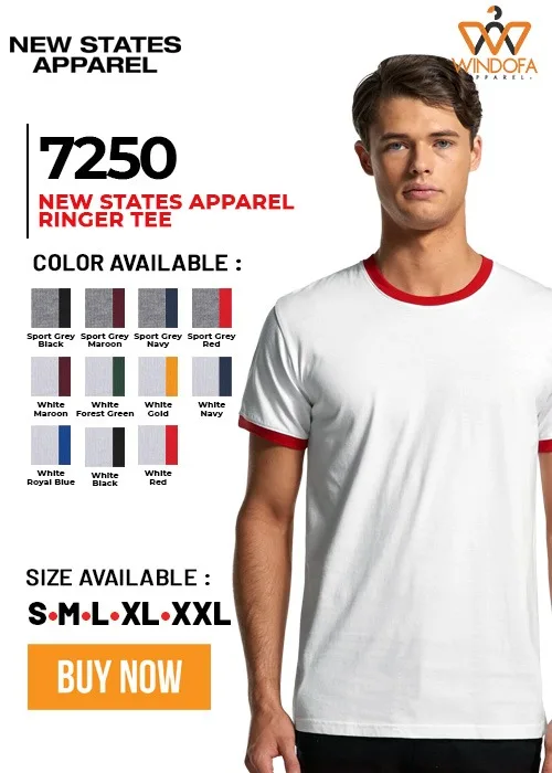 New States Apparel Premium Cotton Ringer 7250