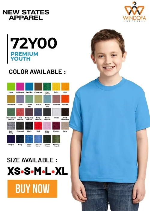 New States Apparel Premium Cotton Youth T-shirt 72Y00