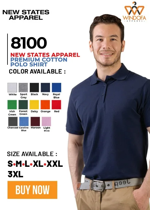 New States Apparel Premium Cotton Polo Shirt 8100