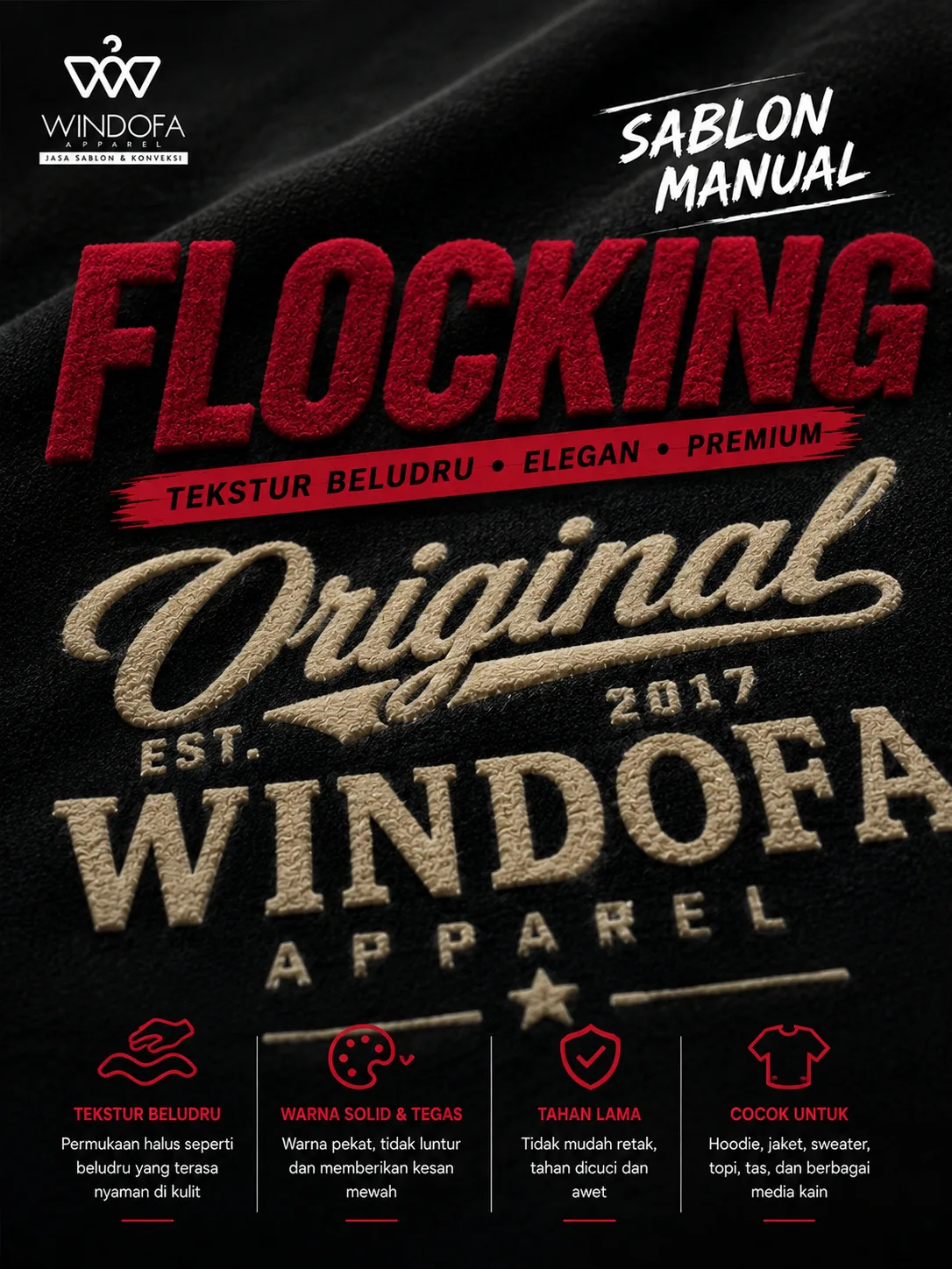Jasa Sablon Flocking