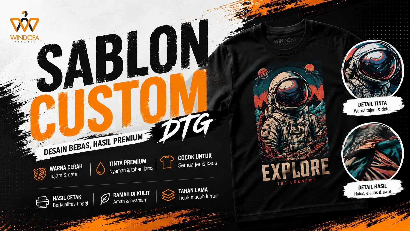 Jasa Sablon Kaos DTG (Direct To Garment)
